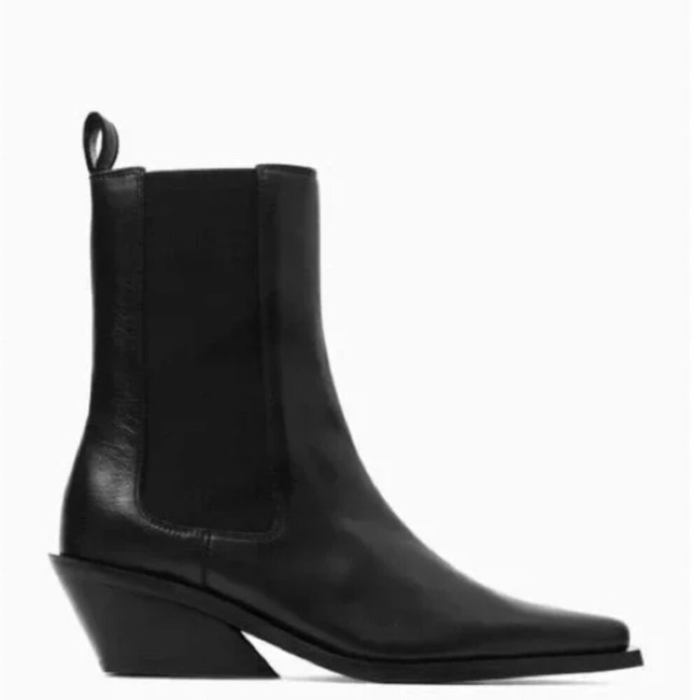 COS COWBOY LEATHER CHELSEA BOOTS 8